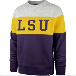 47 LSU Crewneck Sweater - Gray, Yellow, Purple